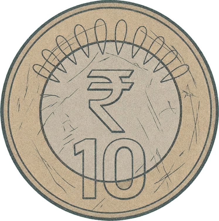 10 Rupee Coin Illustration